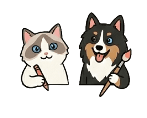 Storywink cat and dog mascots